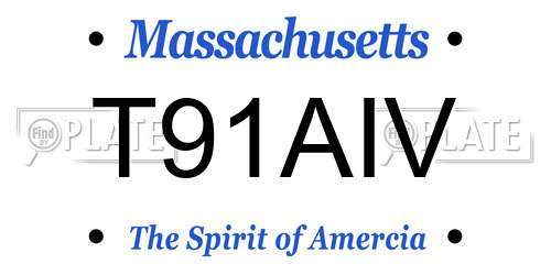T91AIV Massachusetts License Plate
