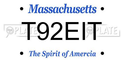T92EIT Massachusetts License Plate