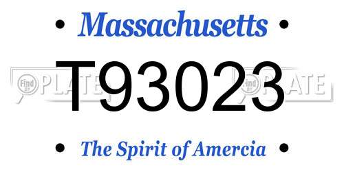 T93023 Massachusetts License Plate