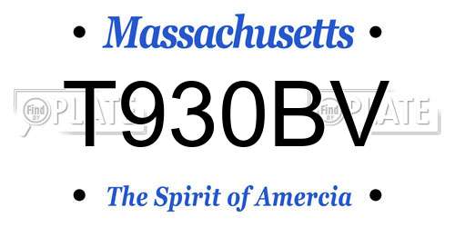 T930BV Massachusetts License Plate