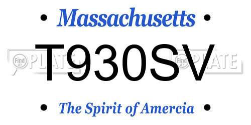 T930SV Massachusetts License Plate