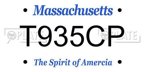 T935CP Massachusetts License Plate