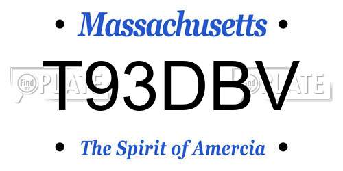 T93DBV Massachusetts License Plate