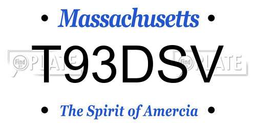 T93DSV Massachusetts License Plate
