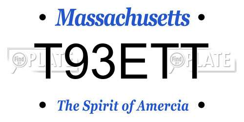 T93ETT Massachusetts License Plate
