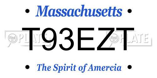 T93EZT Massachusetts License Plate