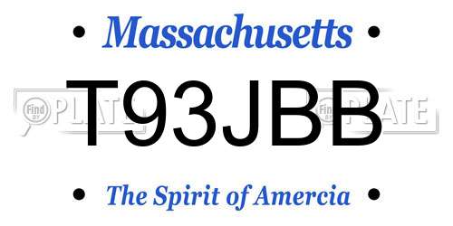T93JBB Massachusetts License Plate