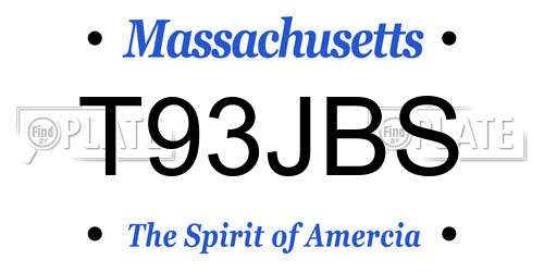 T93JBS Massachusetts License Plate