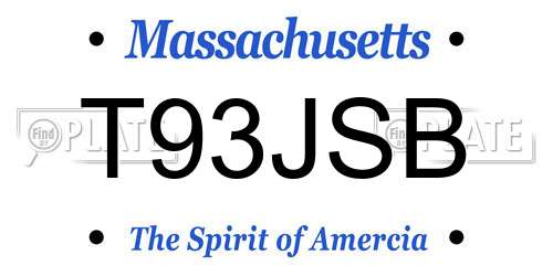 T93JSB Massachusetts License Plate