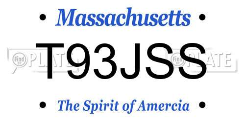 T93JSS Massachusetts License Plate