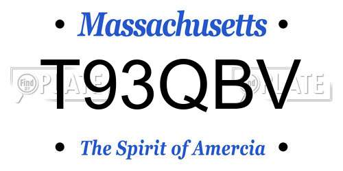 T93QBV Massachusetts License Plate