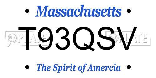 T93QSV Massachusetts License Plate
