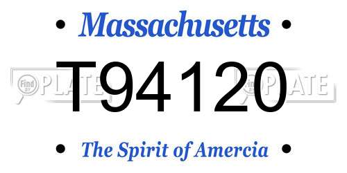 T94120 Massachusetts License Plate