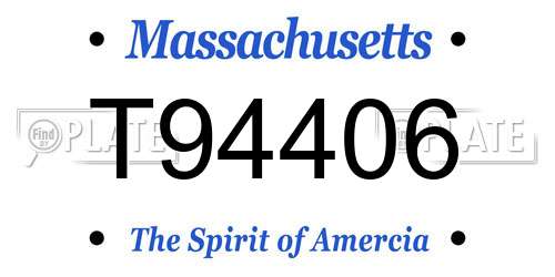 T94406 Massachusetts License Plate