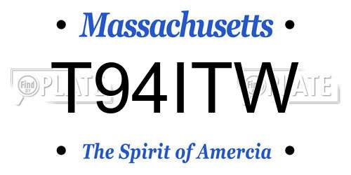 T94ITW Massachusetts License Plate