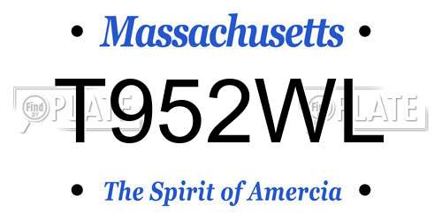 T952WL Massachusetts License Plate