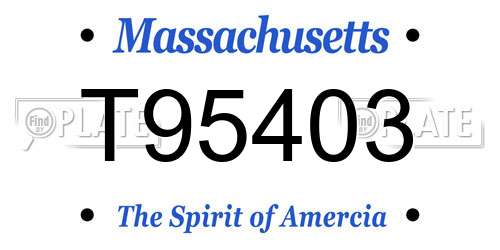 T95403 Massachusetts License Plate