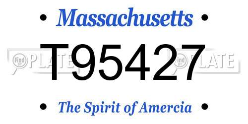 T95427 Massachusetts License Plate