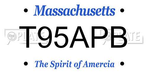 T95APB Massachusetts License Plate