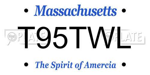 T95TWL Massachusetts License Plate