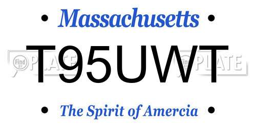 T95UWT Massachusetts License Plate