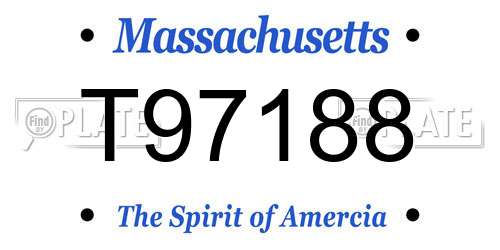 T97188 Massachusetts License Plate