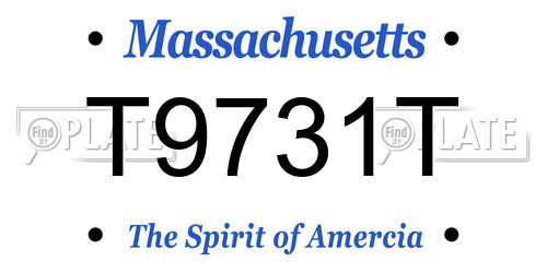 T9731T Massachusetts License Plate