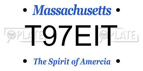 T97EIT Massachusetts License Plate