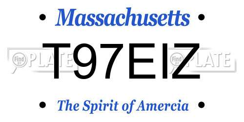 T97EIZ Massachusetts License Plate