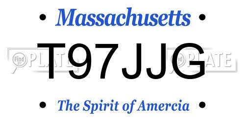 T97JJG Massachusetts License Plate