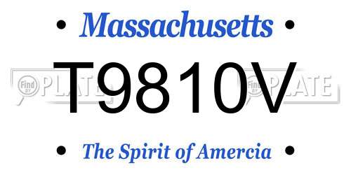 T9810V Massachusetts License Plate