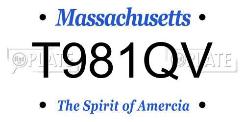 T981QV Massachusetts License Plate