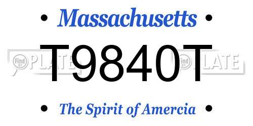 T9840T Massachusetts License Plate
