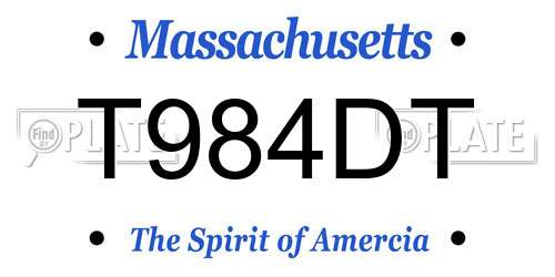 T984DT Massachusetts License Plate