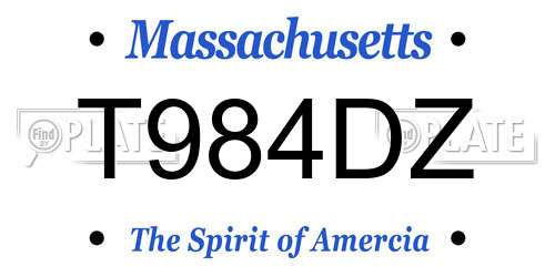 T984DZ Massachusetts License Plate