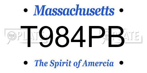 T984PB Massachusetts License Plate
