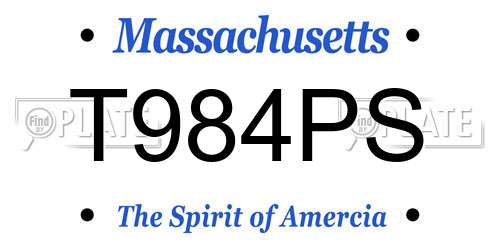 T984PS Massachusetts License Plate