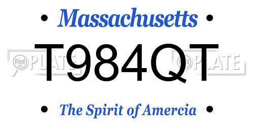 T984QT Massachusetts License Plate