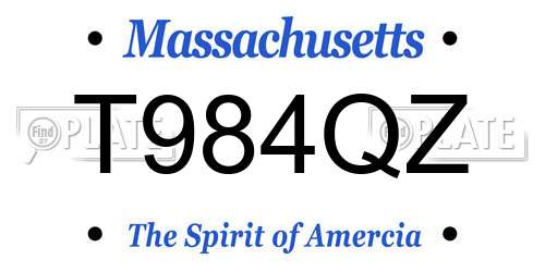 T984QZ Massachusetts License Plate