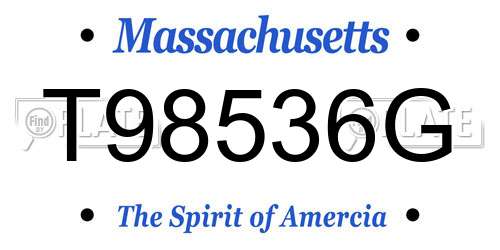 T98536G Massachusetts License Plate