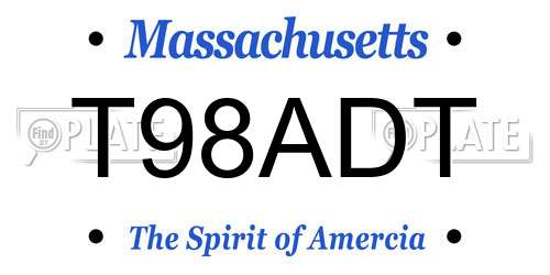 T98ADT Massachusetts License Plate