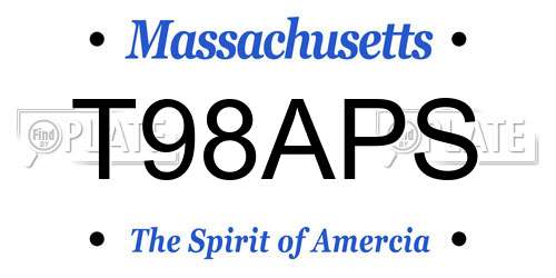 T98APS Massachusetts License Plate