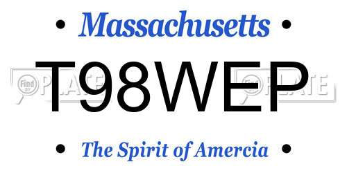 T98WEP Massachusetts License Plate