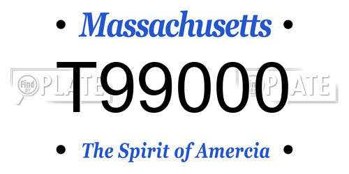 T99000 Massachusetts License Plate