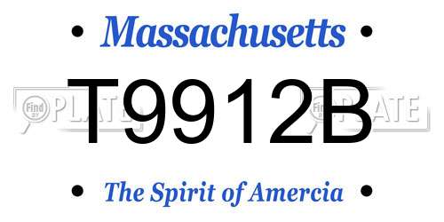 T9912B Massachusetts License Plate