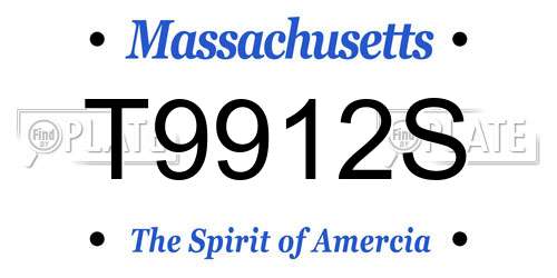 T9912S Massachusetts License Plate