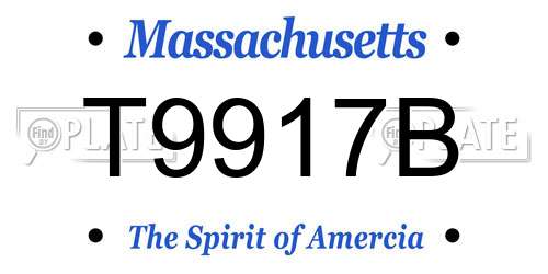 T9917B Massachusetts License Plate