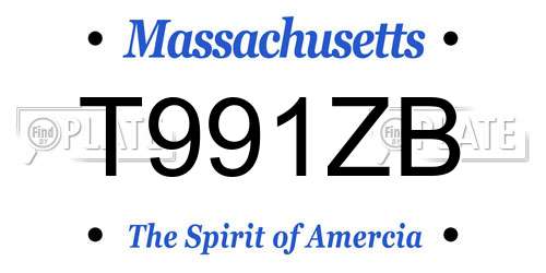 T991ZB Massachusetts License Plate