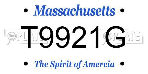 T9921G Massachusetts License Plate