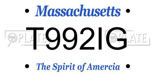 T992IG Massachusetts License Plate